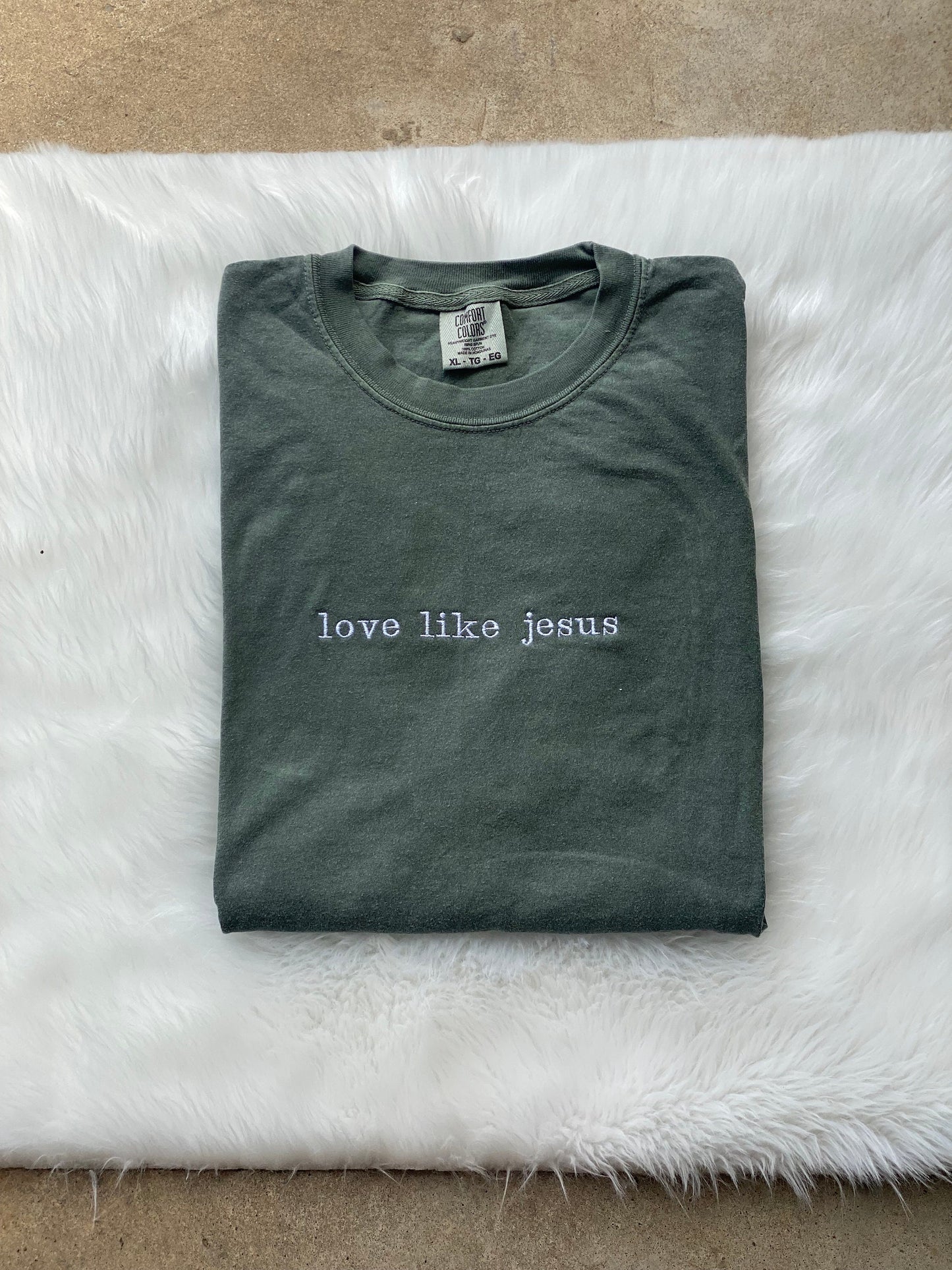 Embroidered love like Jesus tshirt -Christian tshirt