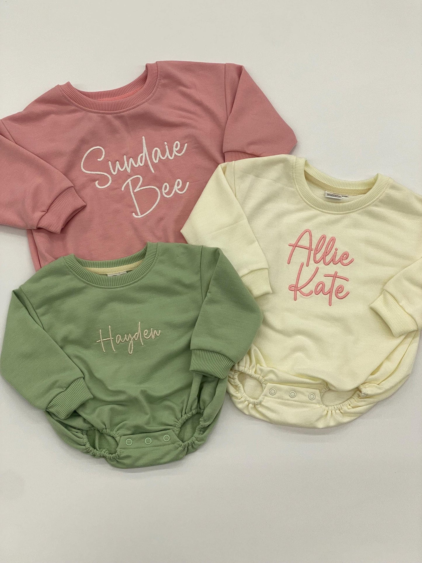 Custom Sweatshirt Bubble Romper - Gender Neutral Oversized Sweatshirt Bubble