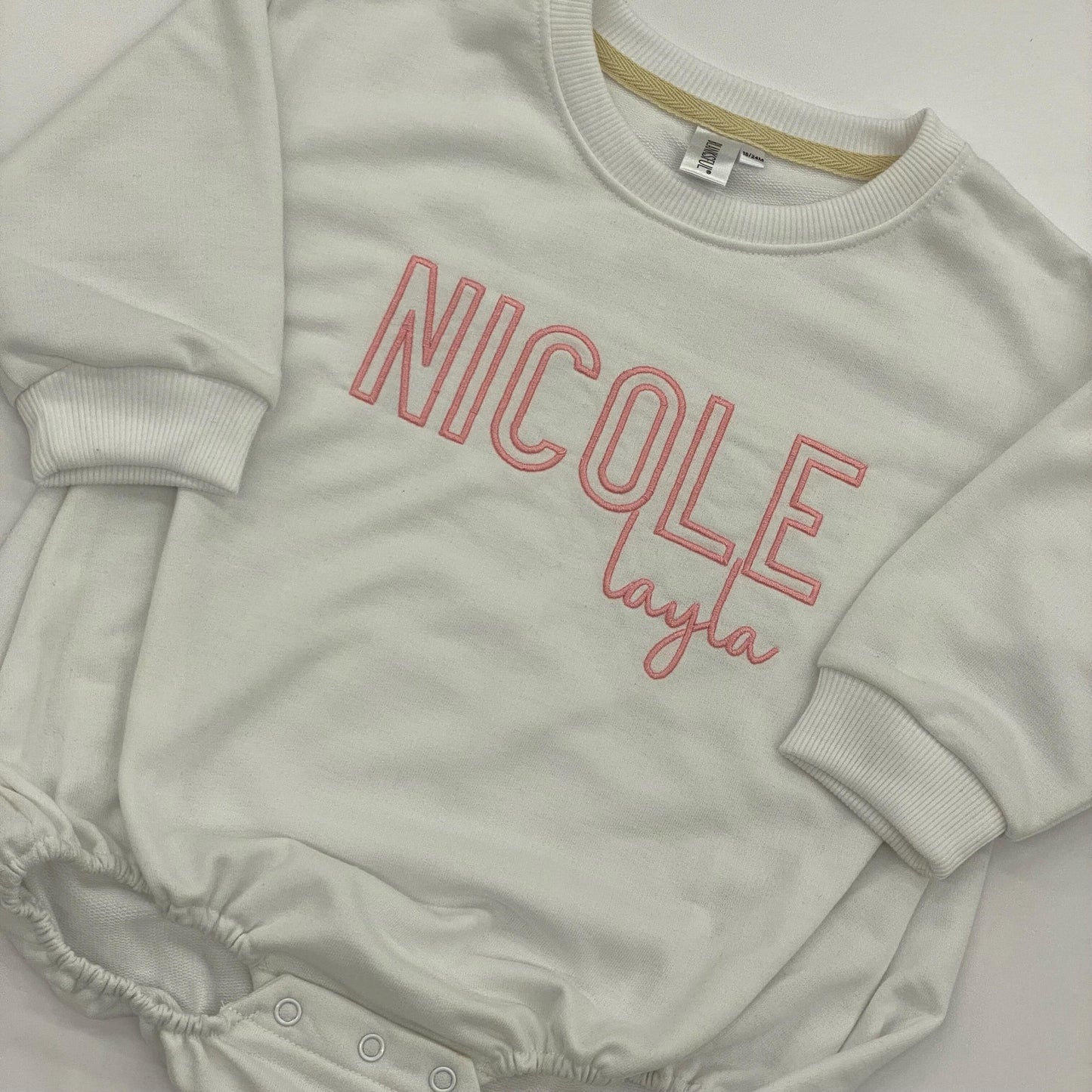 Sweatshirt Bubble Romper-Gender Neutral Oversized Sweatshirt Bubble