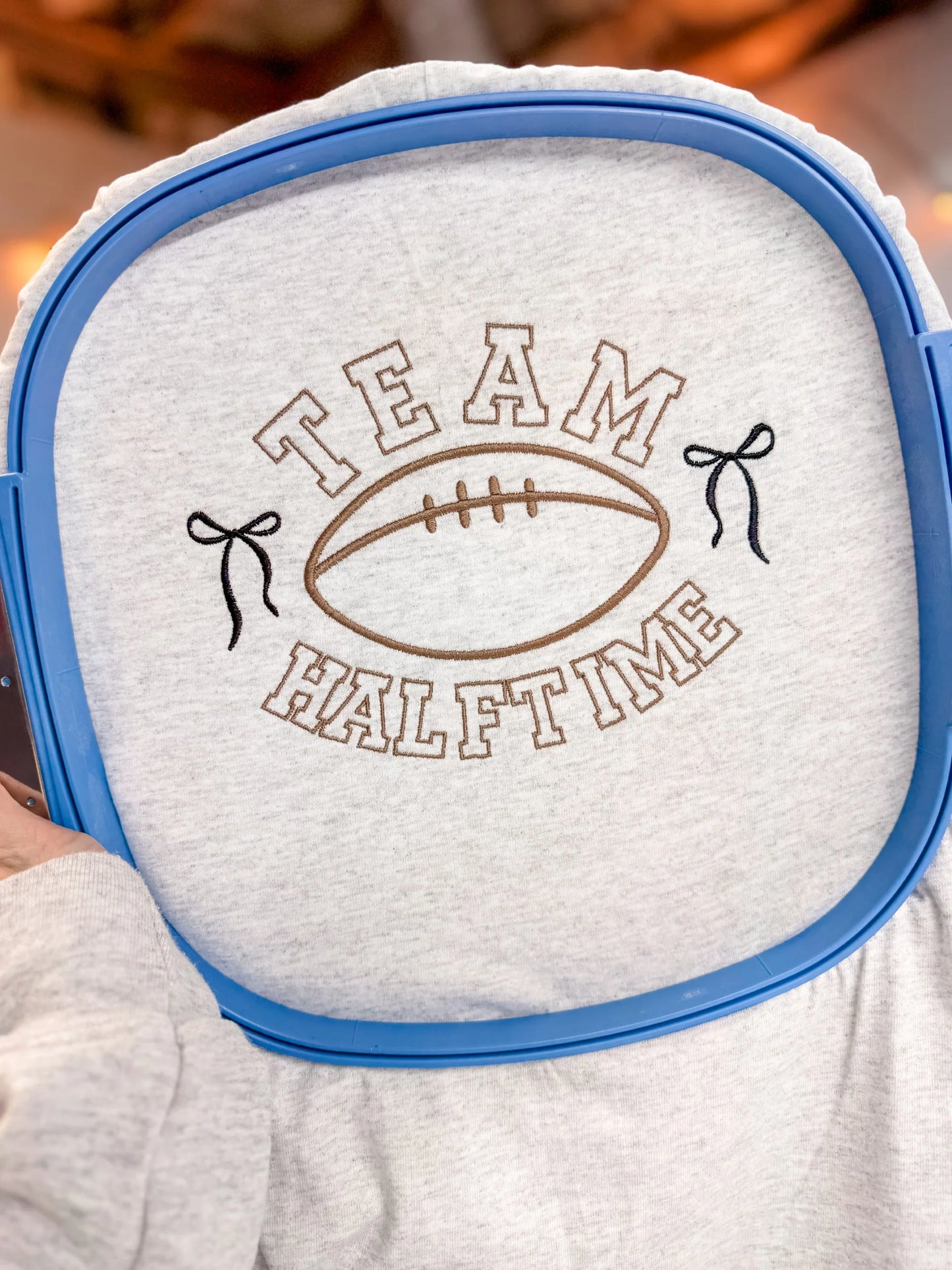 Team Halftime Embroidered Sweatshirt | Cute Football Game Day Pullover | Fall & Super Bowl Cozy Crewneck