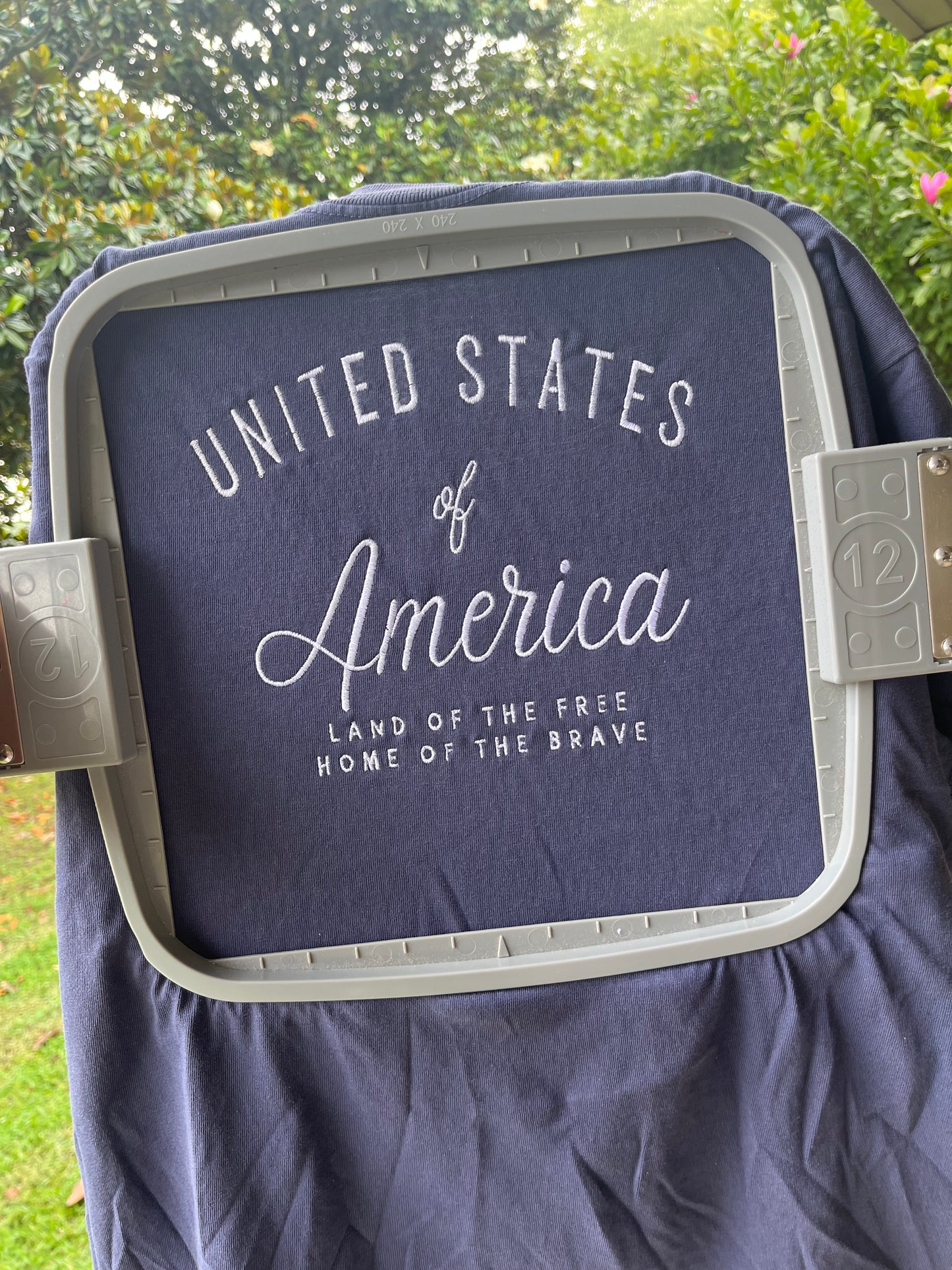 USA Embroidered T-Shirt – Patriotic “United States of America” Tee | Fourth of July Shirt | Land of the Free