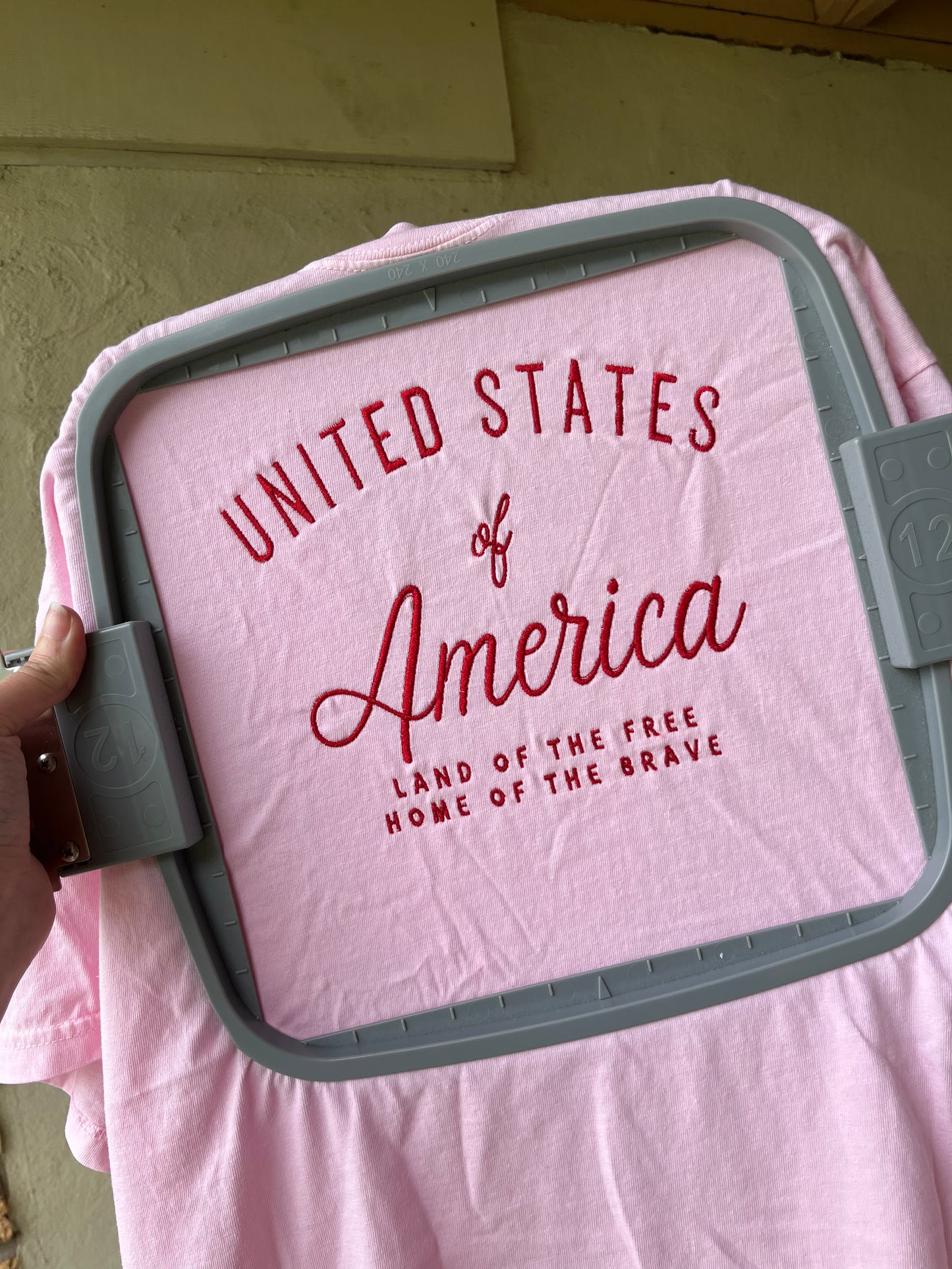 USA Embroidered T-Shirt – Patriotic “United States of America” Tee | Fourth of July Shirt | Land of the Free