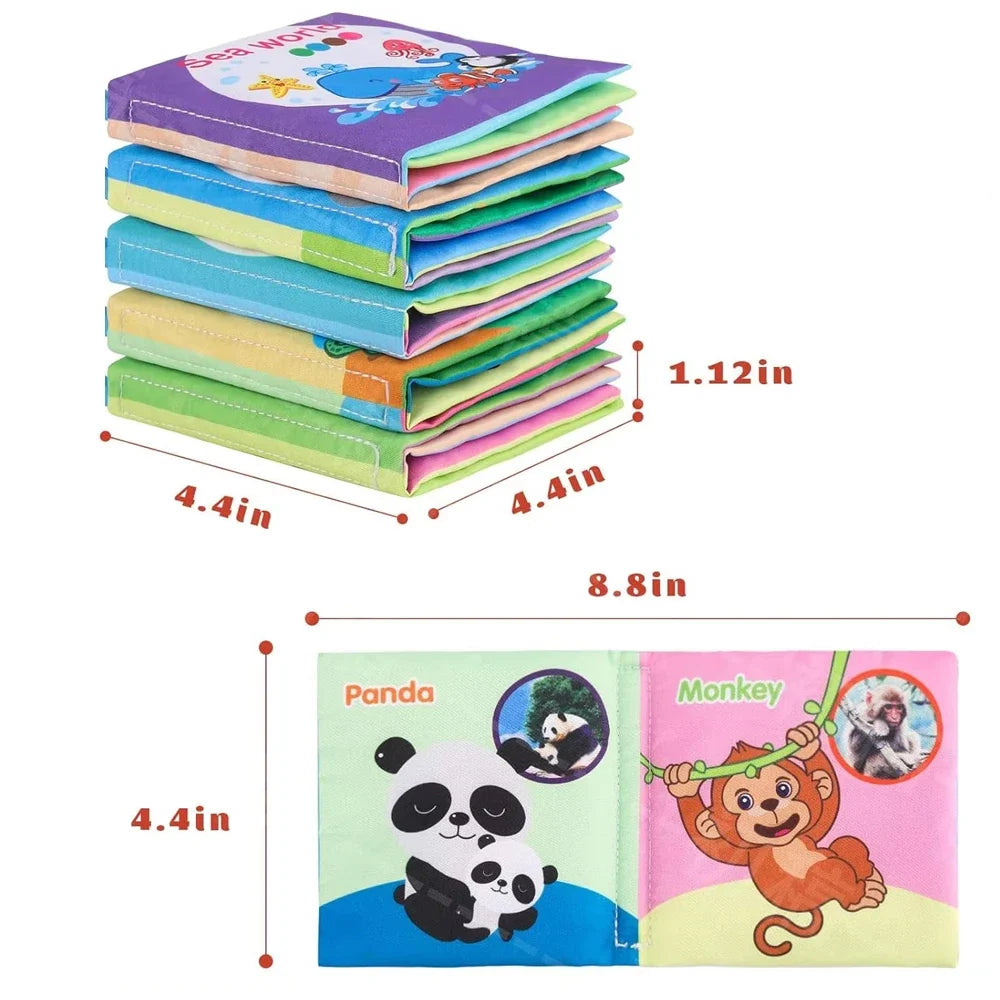 Cloth Baby Learning Books – Colorful Fabric Touch-and-Feel Books with Crinkle Sounds for Halloween, Thanksgiving, and Christmas