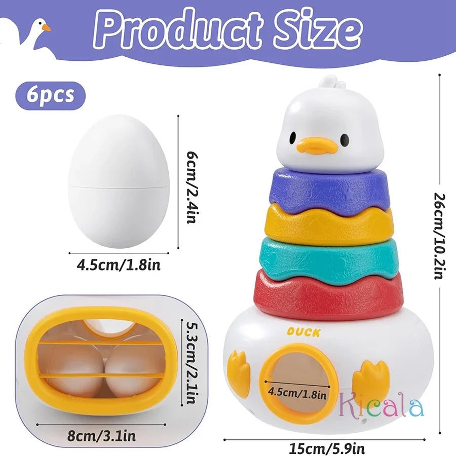 Baby Montessori Stacking Toy 3-in-1 Matching Easter Eggs Tower