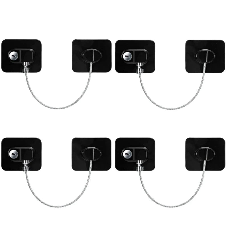 2/4/6-Pack Self-Adhesive Cabinet Locks with Keys — Baby Safety Locks for Fridge, Cabinets, Drawers, Doors & Appliances