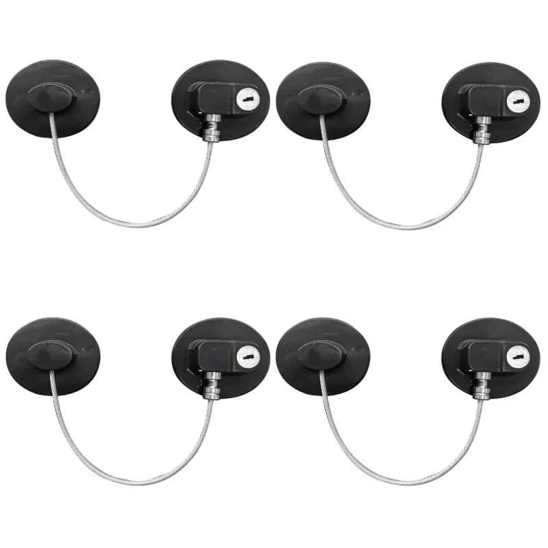 2/4/6-Pack Self-Adhesive Cabinet Locks with Keys — Baby Safety Locks for Fridge, Cabinets, Drawers, Doors & Appliances