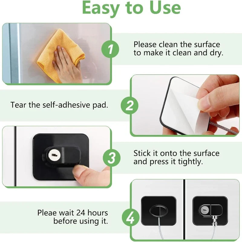 2/4/6-Pack Self-Adhesive Cabinet Locks with Keys — Baby Safety Locks for Fridge, Cabinets, Drawers, Doors & Appliances
