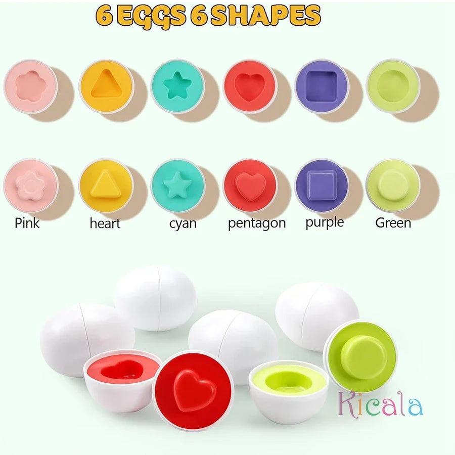 Baby Montessori Stacking Toy 3-in-1 Matching Easter Eggs Tower