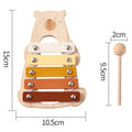 Kids Wooden Montessori Toys Musical Instruments Set – Includes Rattle, Bell, Drum, and Xylophone Percussion for Baby, Early Educational Instruments Toy