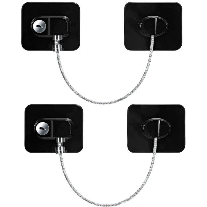 2/4/6-Pack Self-Adhesive Cabinet Locks with Keys — Baby Safety Locks for Fridge, Cabinets, Drawers, Doors & Appliances