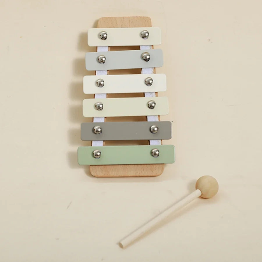 Musical Montessori Toys – Baby Rattle Bell, Drum, Xylophone, and Percussion Set for 0-3 Year Olds, Early Educational Instruments for Kids.