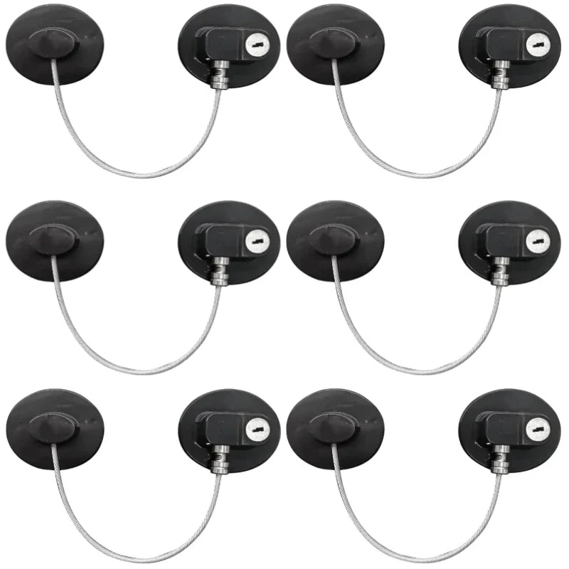 2/4/6-Pack Self-Adhesive Cabinet Locks with Keys — Baby Safety Locks for Fridge, Cabinets, Drawers, Doors & Appliances