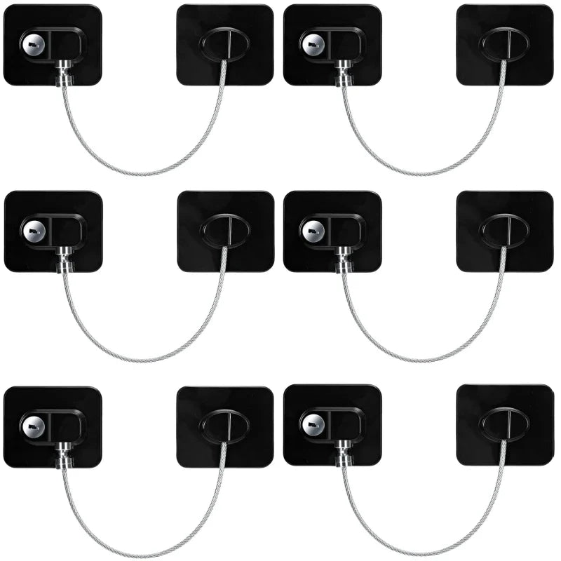 2/4/6-Pack Self-Adhesive Cabinet Locks with Keys — Baby Safety Locks for Fridge, Cabinets, Drawers, Doors & Appliances