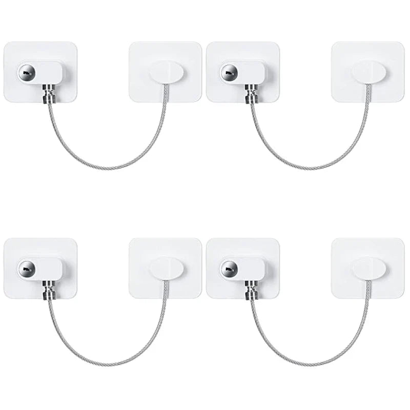2/4/6-Pack Self-Adhesive Cabinet Locks with Keys — Baby Safety Locks for Fridge, Cabinets, Drawers, Doors & Appliances