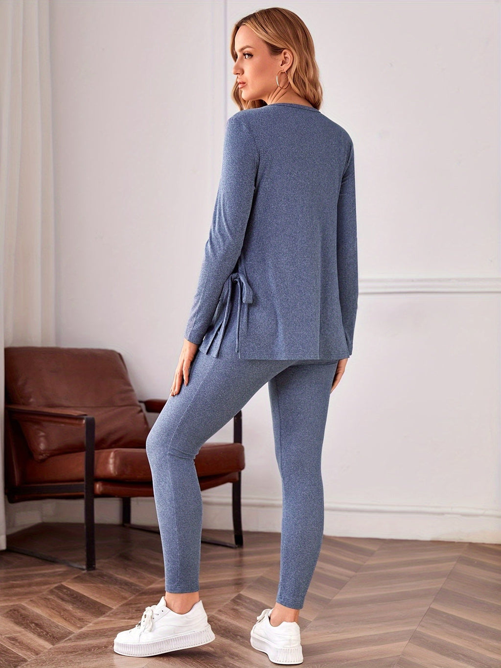 Women's Maternity Sportswear Set - Long-Sleeve Top & Maternity Pants, Stretchy 95% Polyester/5% Elastane, Machine Washable, Casual Activewear for Spring/Fall