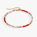 Coral Ombre Semi-Precious Beaded Anklet