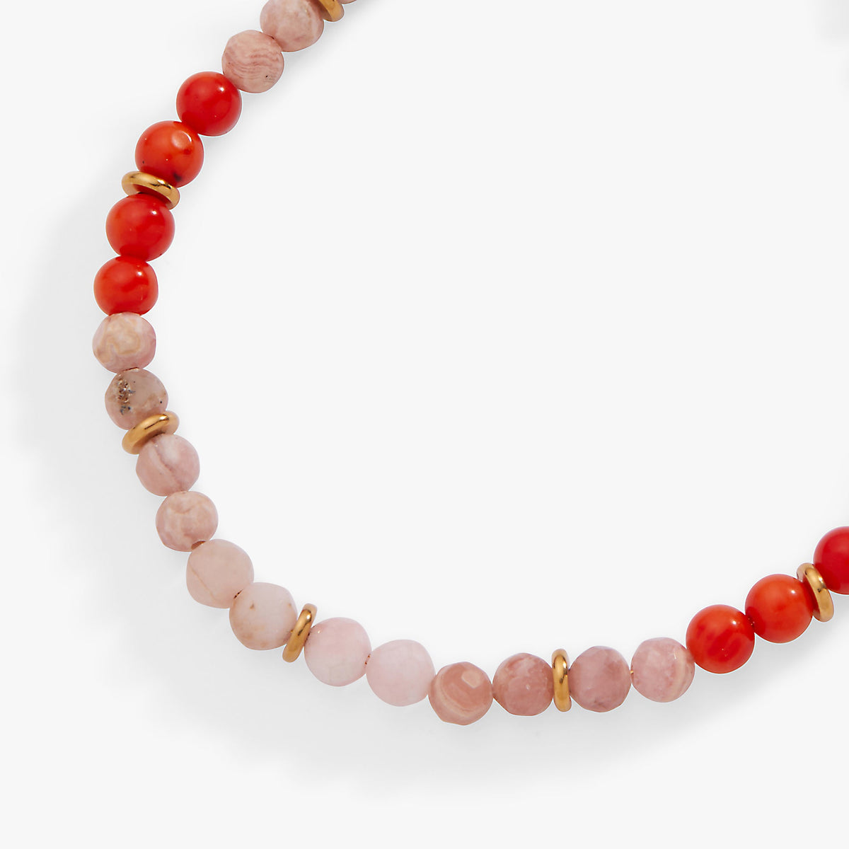 Coral Ombre Semi-Precious Beaded Anklet