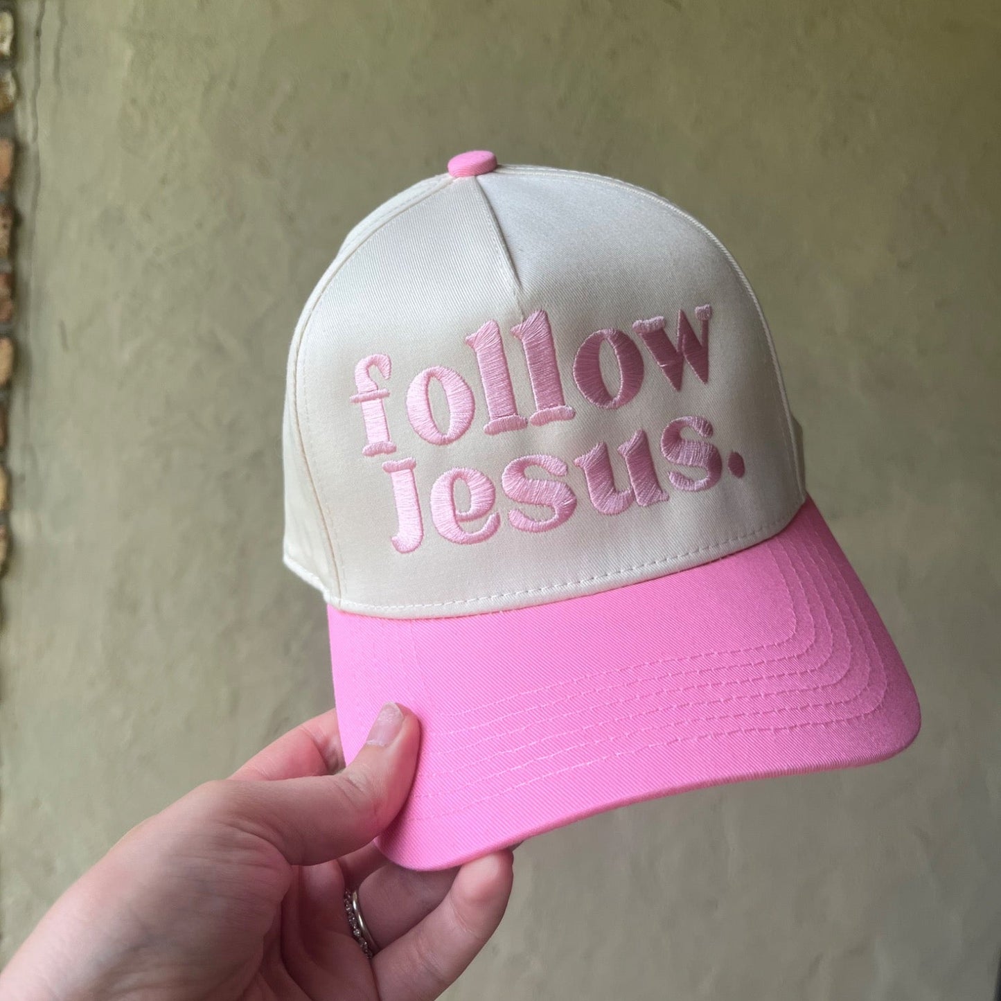 Follow Jesus Embroidered Trucker Hat