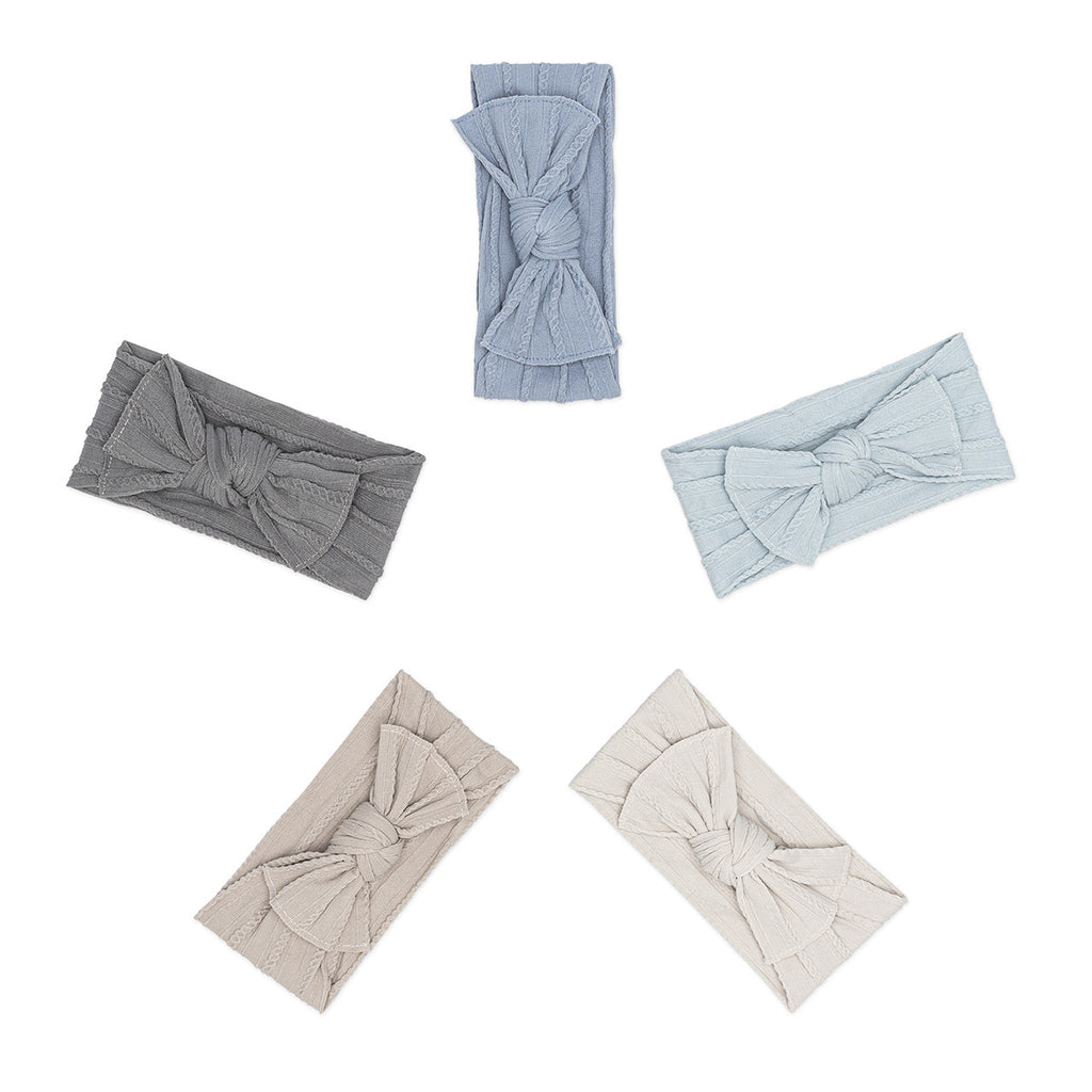Stormy Set - Cable Knit Knotted Headbands - 5 Pack