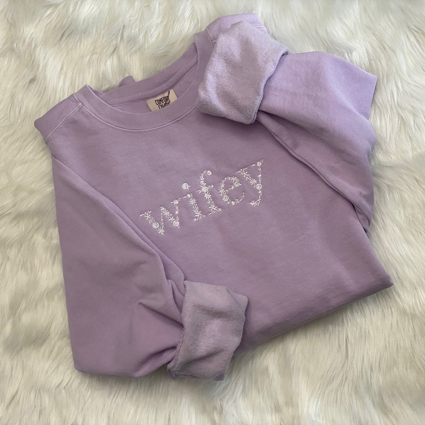 Floral Wifey/Mama Embroidered Sweatshirt