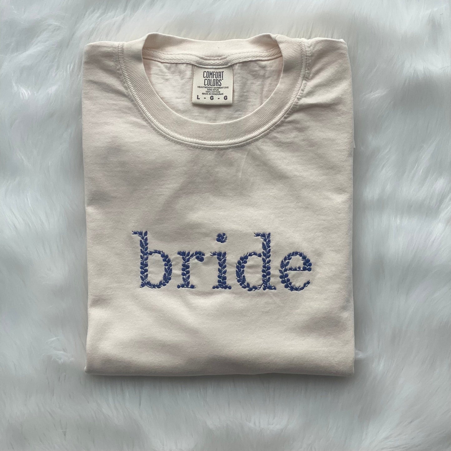 Floral Bride Embroidered Adult Tshirt - Bride Get Ready Tshirt 