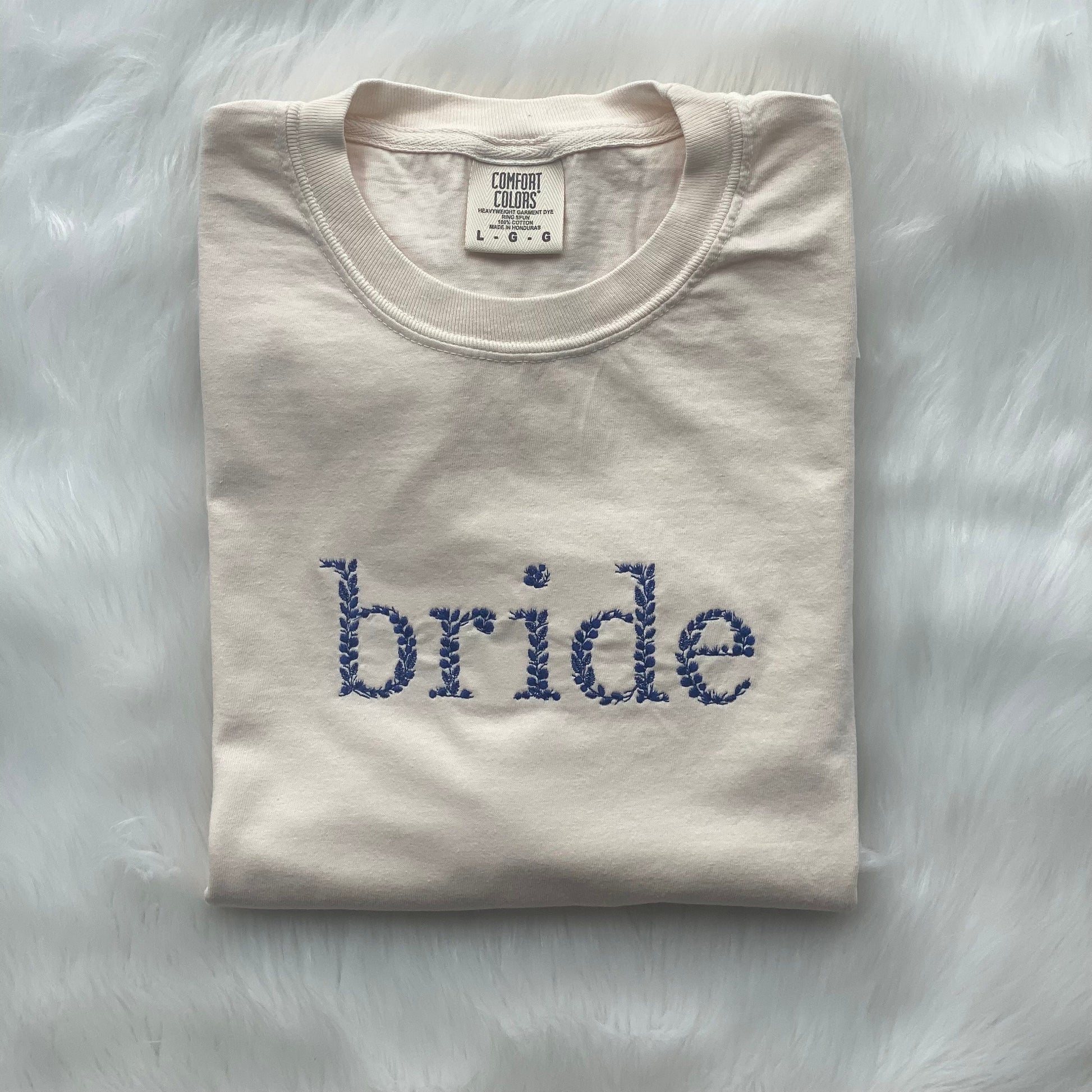 Floral Bride Embroidered Adult Tshirt - Bride Get Ready Tshirt 