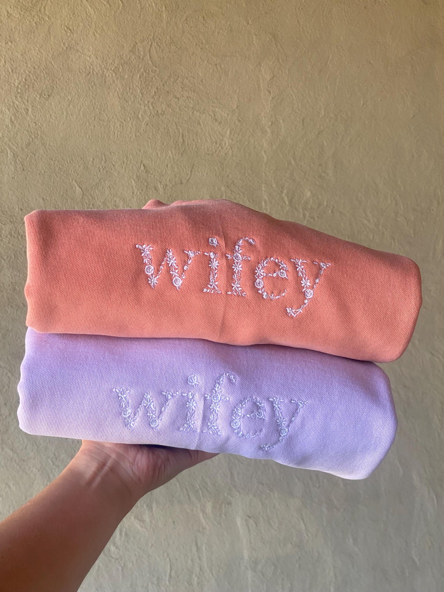 Floral Wifey/Mama Embroidered Sweatshirt