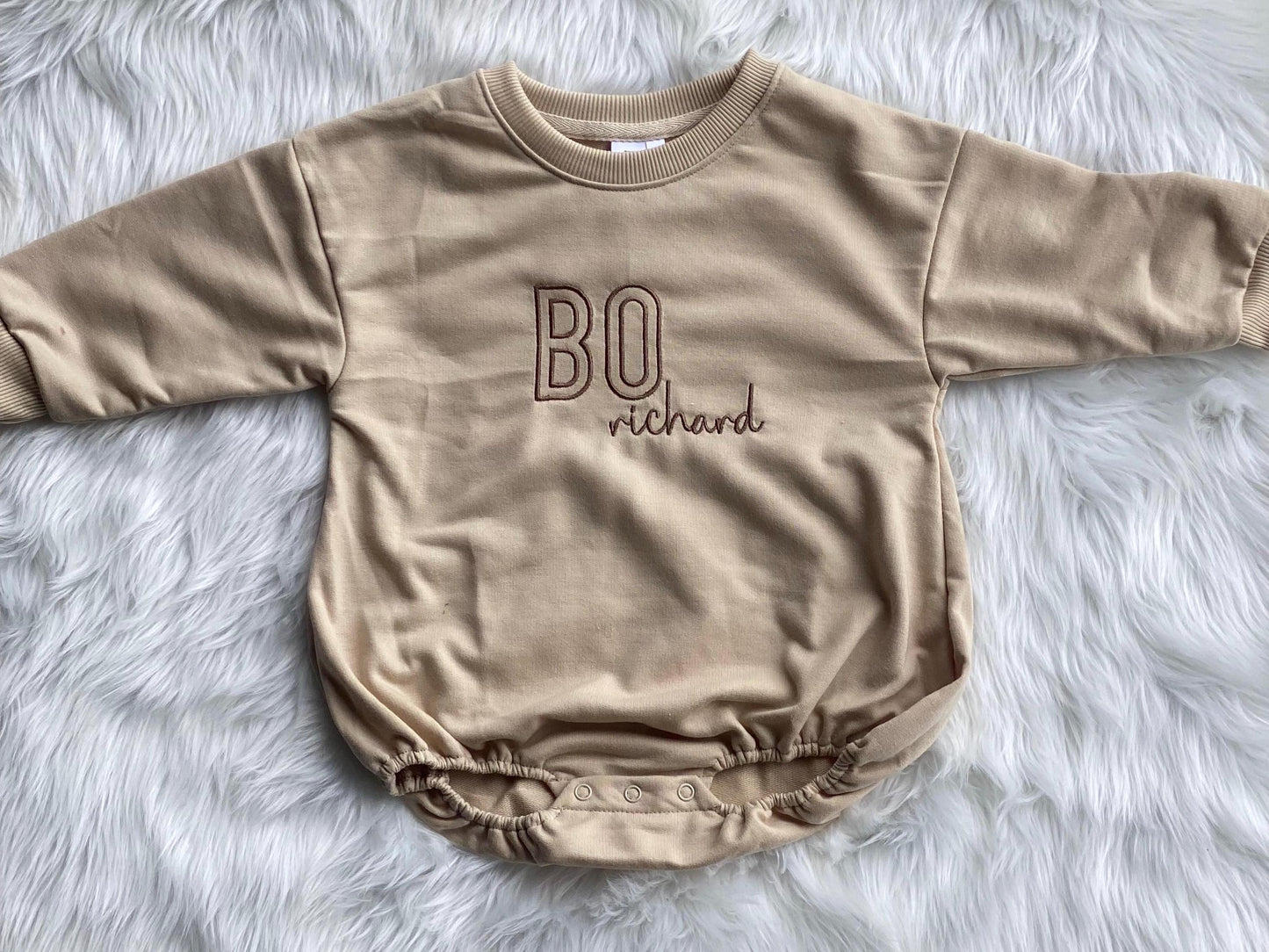 Sweatshirt Bubble Romper-Gender Neutral Oversized Sweatshirt Bubble 
