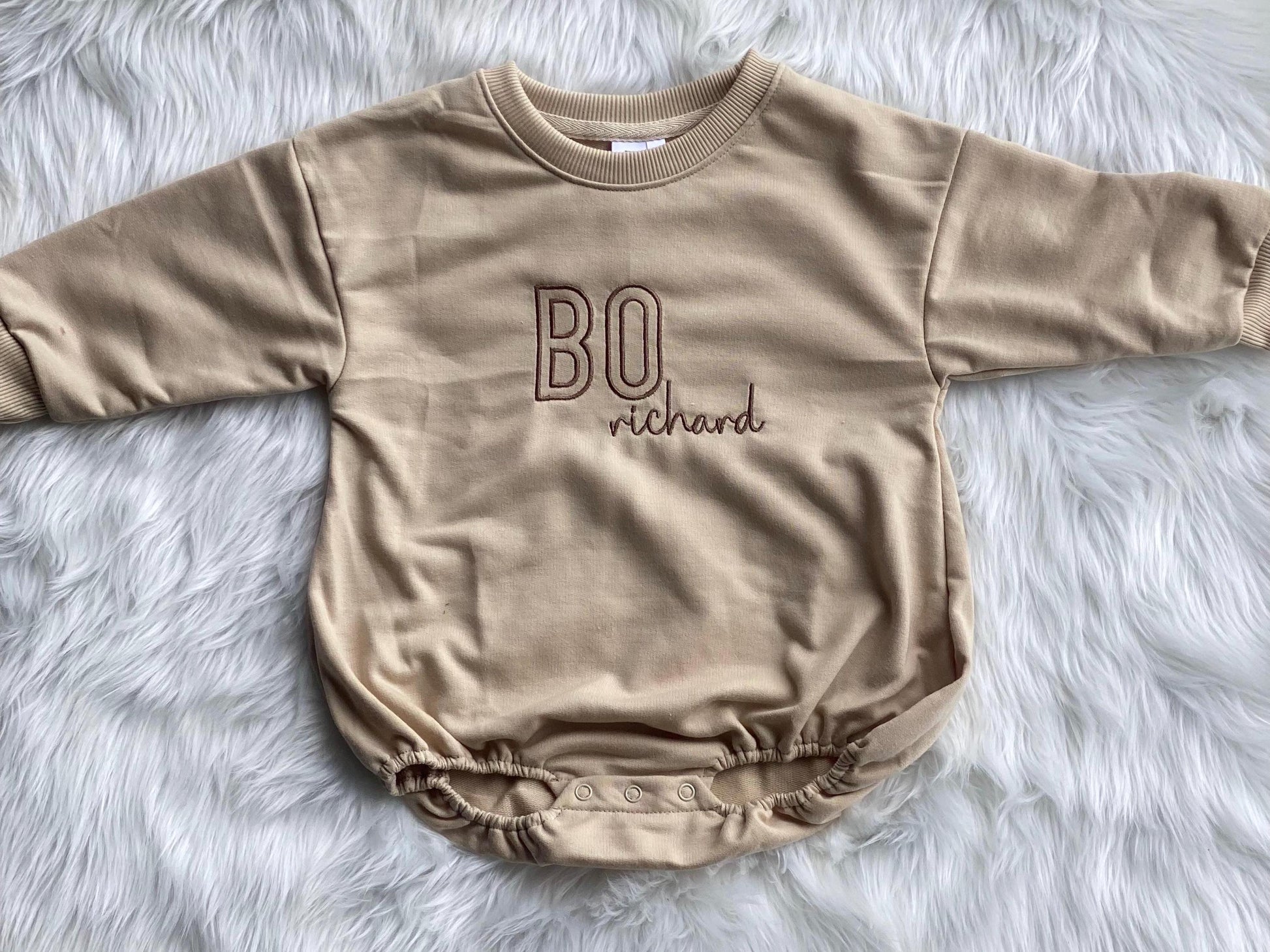 Sweatshirt Bubble Romper-Gender Neutral Oversized Sweatshirt Bubble 
