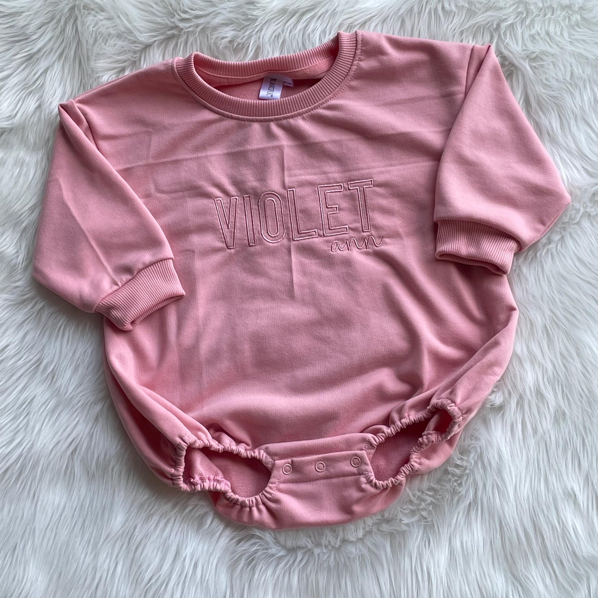 Sweatshirt Bubble Romper-Gender Neutral Oversized Sweatshirt Bubble 