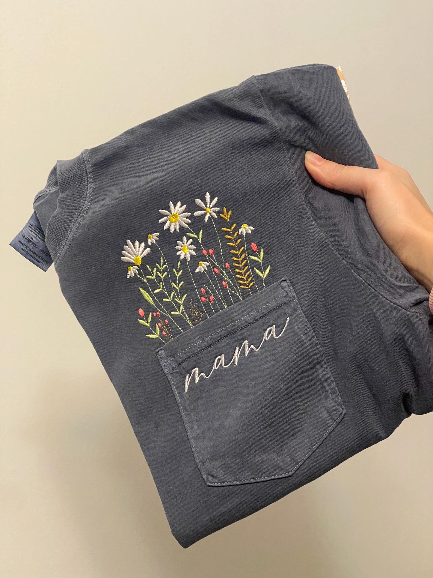 Floral Mama Embroidered Adult T-Shirt