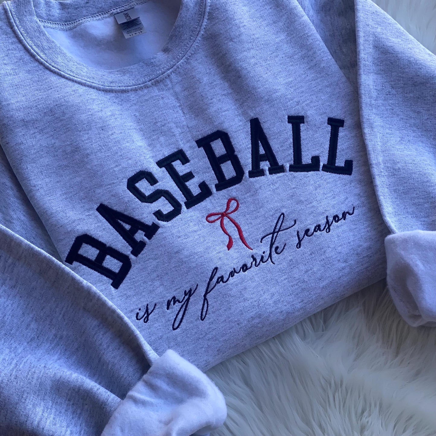 Baseball Is My Favorite Season Sweatshirt -- Embroidered Sweatshirt, Baseball Season Pullover