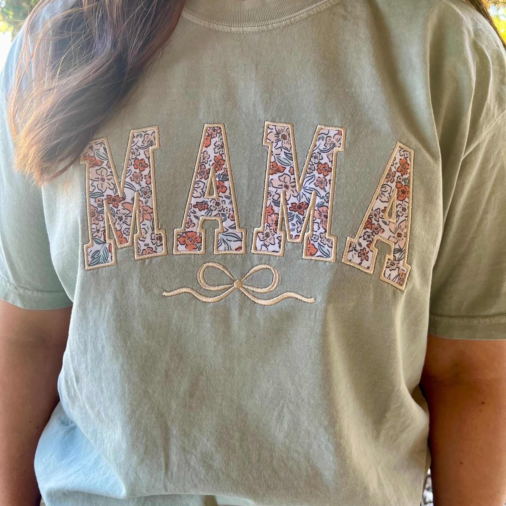 Embroidered Mama Bow Shirt