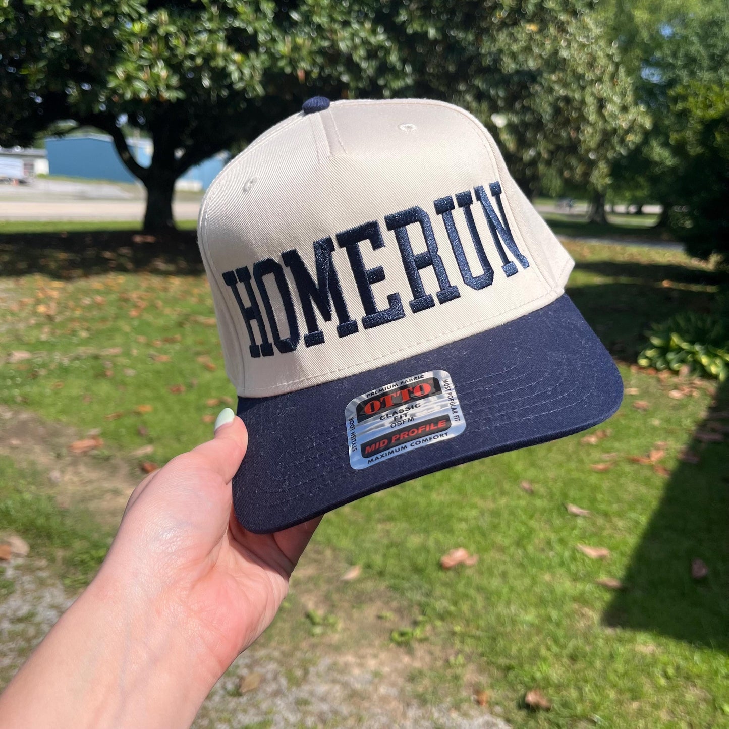 Homerun Two Tone Embroidered Hat - Baseball Hat 