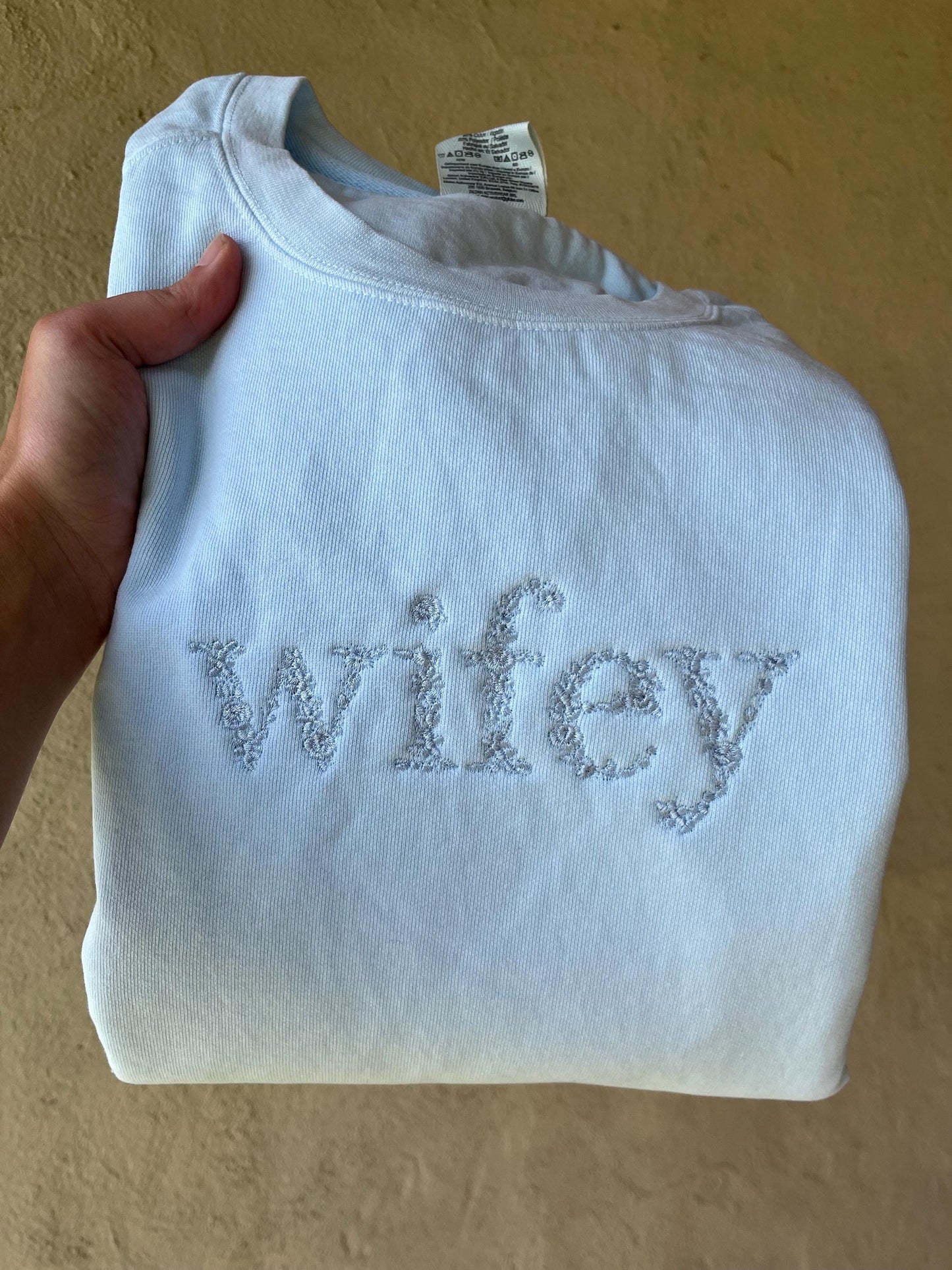 Floral Wifey/Mama Embroidered Sweatshirt 