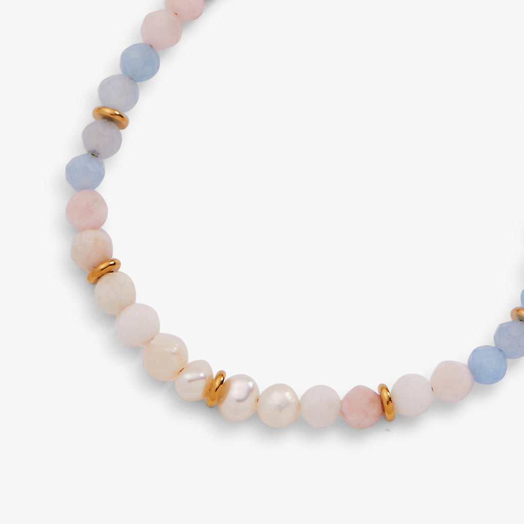 Sandy Peach Ombre Semi-Precious Beaded Anklet
