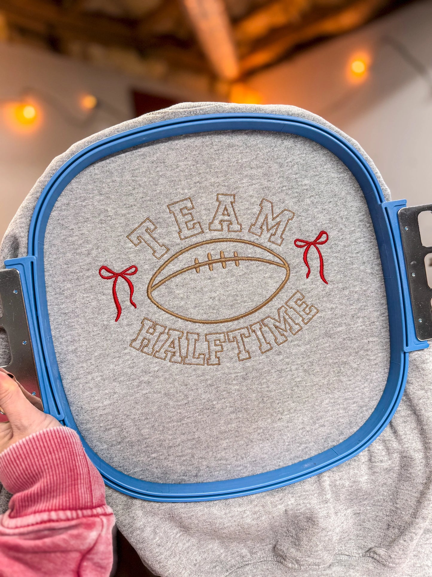 Team Halftime Embroidered Sweatshirt | Cute Football Game Day Pullover | Fall & Super Bowl Cozy Crewneck