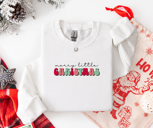 Merry Little Christmas Embroidered Sweatshirt