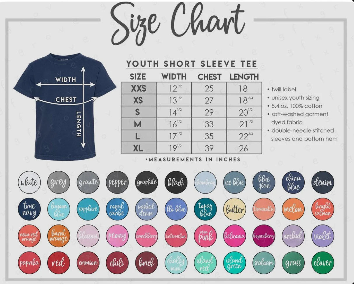 Personalized Youth Name Shirt | Comfort Colors Embroidered Tee