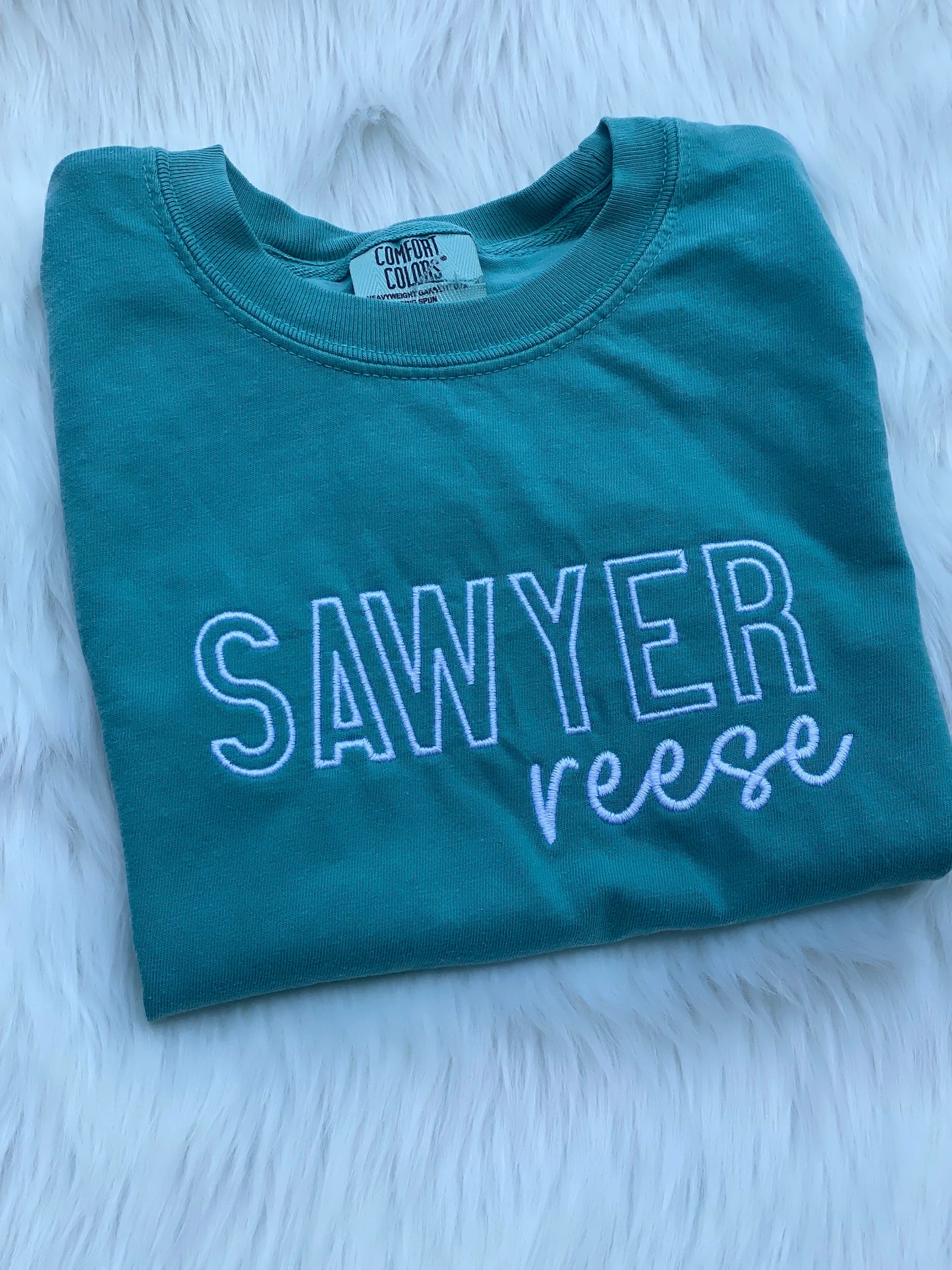 Personalized Youth Name Shirt | Comfort Colors Embroidered Tee